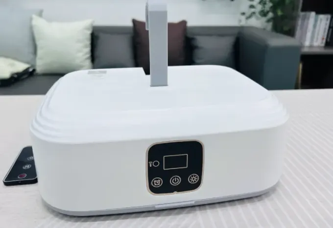 Customer photo shared by Laura: the AirdrobeX unit on a table at home